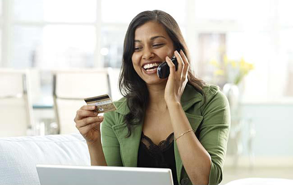 Indian woman online shopping