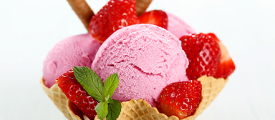 Strawberry Ice Cream Desktop Background